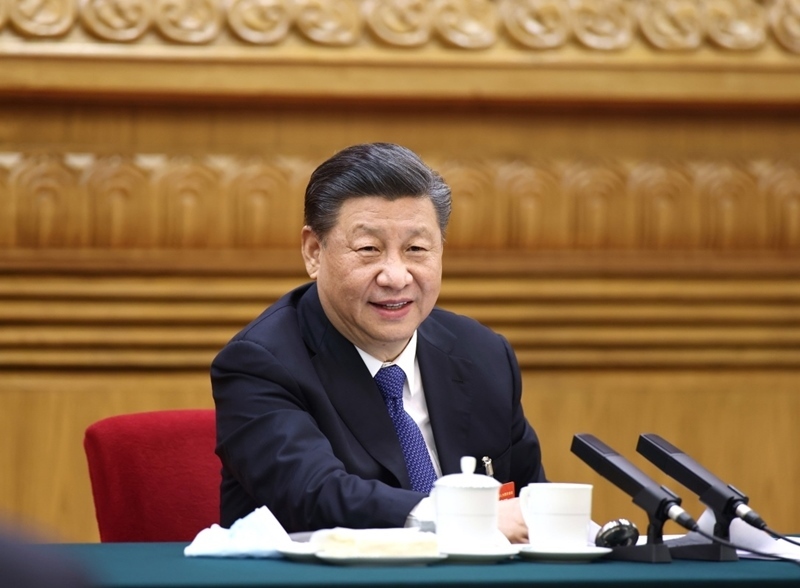2021年3月5日，習(xí)近平總書記參加十三屆全國人大四次會議內(nèi)蒙古代表團的審議。