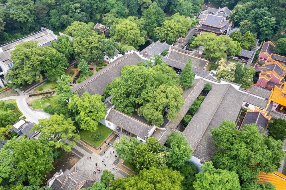 這是2023年6月8日在長沙市岳麓區(qū)拍攝的岳麓書院（無人機照片）。新華社記者 陳思汗 攝