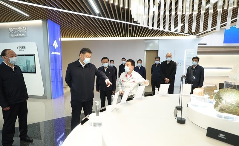 2023年4月12日，習近平總書記在廣東廣汽埃安新能源汽車股份有限公司考察。