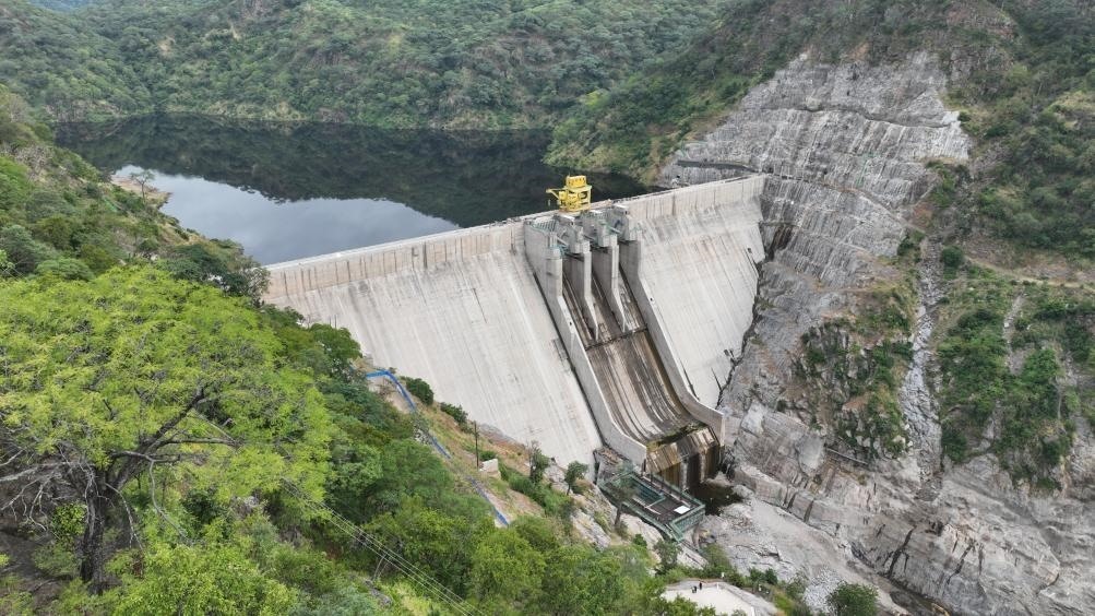 3月23日，航拍的下凱富峽水電站大壩。