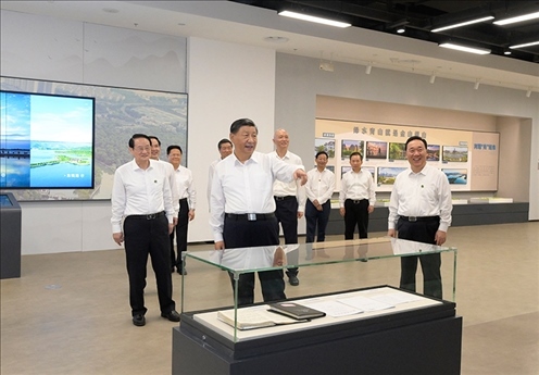 △9月20日，習(xí)近平總書記在浙江紹興市浙東運(yùn)河文化園考察。