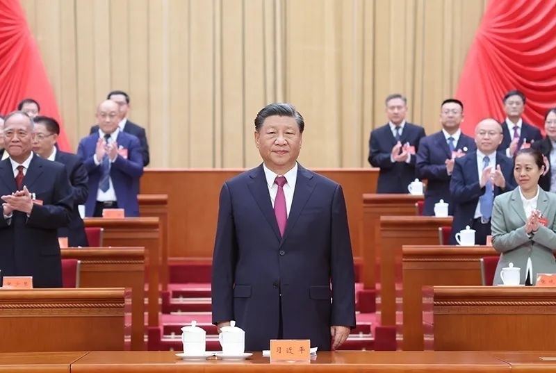 △2023年10月9日，中國工會第十八次全國代表大會在北京人民大會堂開幕。習(xí)近平總書記到會祝賀。