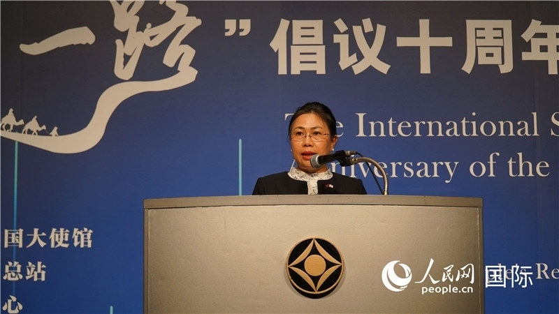 老撾駐日大使安拉萬發(fā)言。人民網(wǎng) 蔣曉辰攝