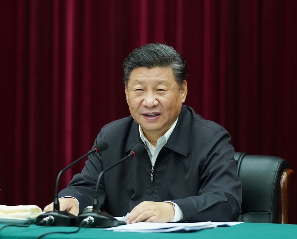 2019年9月18日上午，中共中央總書(shū)記、國(guó)家主席、中央軍委主席習(xí)近平在鄭州主持召開(kāi)黃河流域生態(tài)保護(hù)和高質(zhì)量發(fā)展座談會(huì)并發(fā)表重要講話。新華社記者 謝環(huán)馳 攝