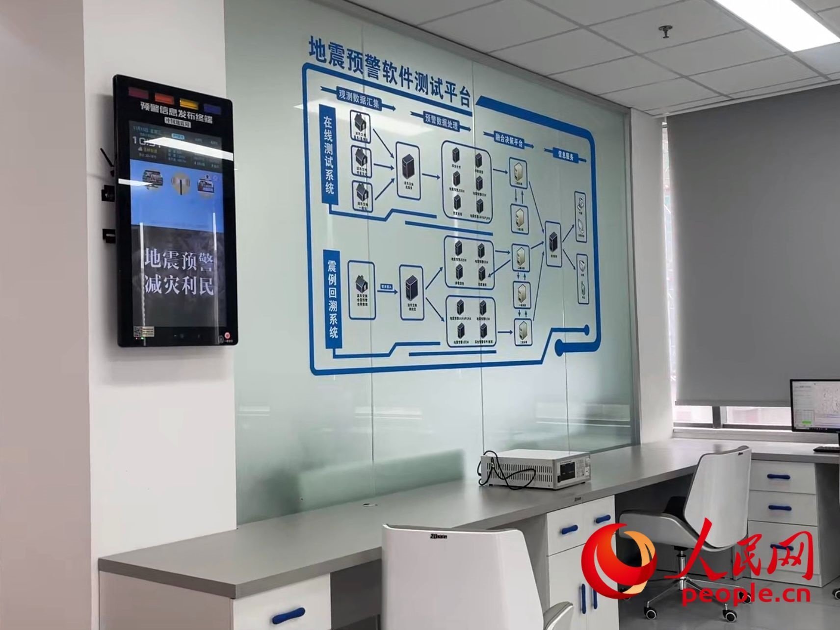 中國地震局地震預(yù)警技術(shù)測試實驗室。人民網(wǎng) 周靜圓攝