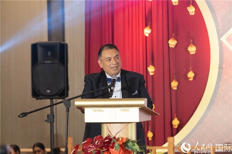 菲外交部副部長多明戈出席年會并致辭。人民網(wǎng)記者樊帆 攝