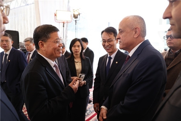 李永明同埃及住房部副部長(zhǎng)會(huì)談交流。主辦方供圖