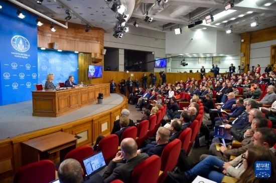 1月18日，在俄羅斯首都莫斯科，俄羅斯外長拉夫羅夫回答記者提問。新華社發(fā)（亞歷山大攝）