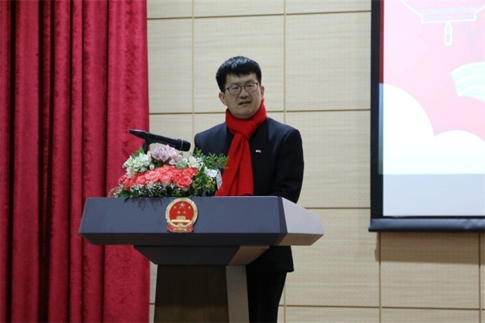 中國駐阿爾及利亞大使李健致辭。中國駐阿爾及利亞大使館供圖