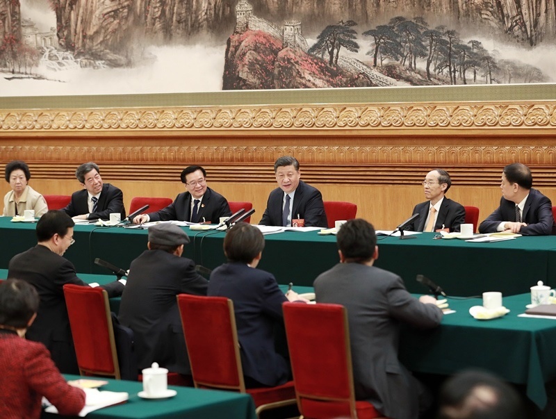 2019年3月8日，習(xí)近平總書記參加十三屆全國人大二次會(huì)議河南代表團(tuán)的審議。