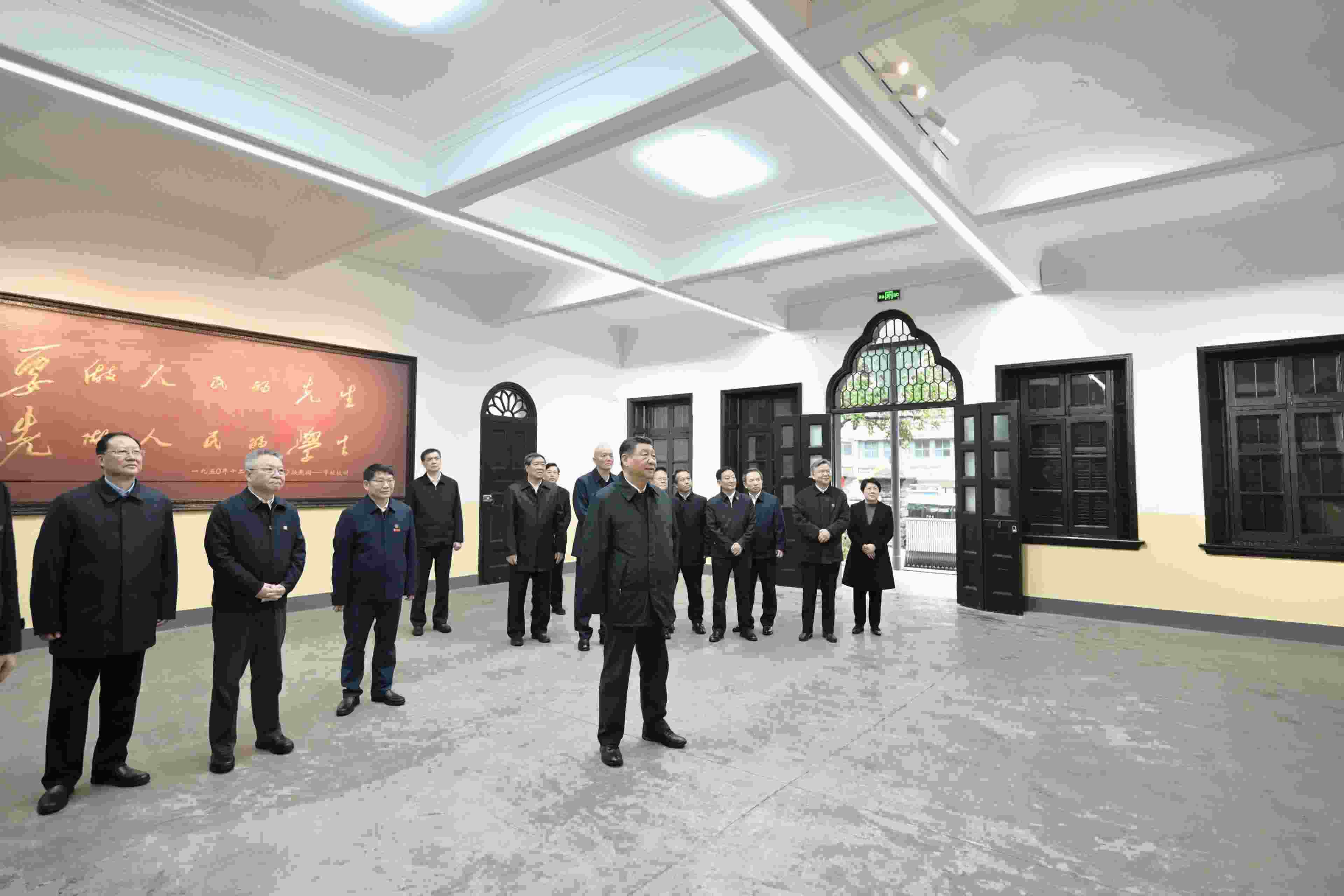 3月18日，習(xí)近平總書記在湖南第一師范學(xué)院（城南書院校區(qū)）考察。
