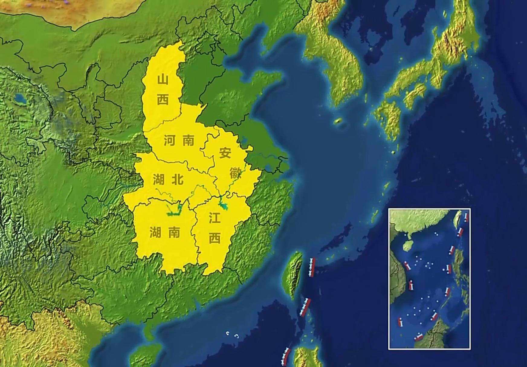 △中部地區(qū)包括晉皖贛豫鄂湘6省。