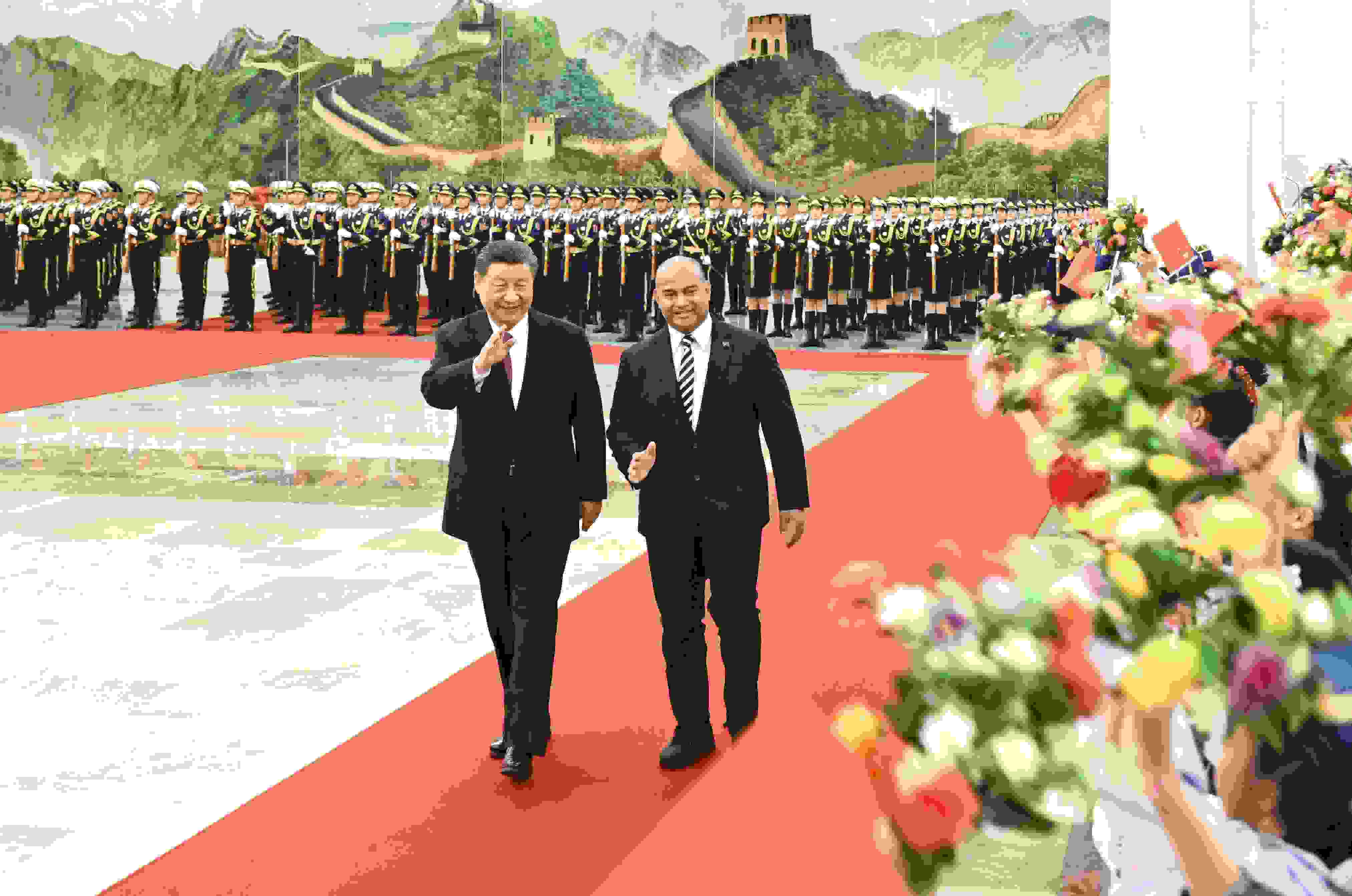 2024年3月25日，習近平主席在人民大會堂北大廳為瑙魯總統(tǒng)阿迪昂舉行歡迎儀式。