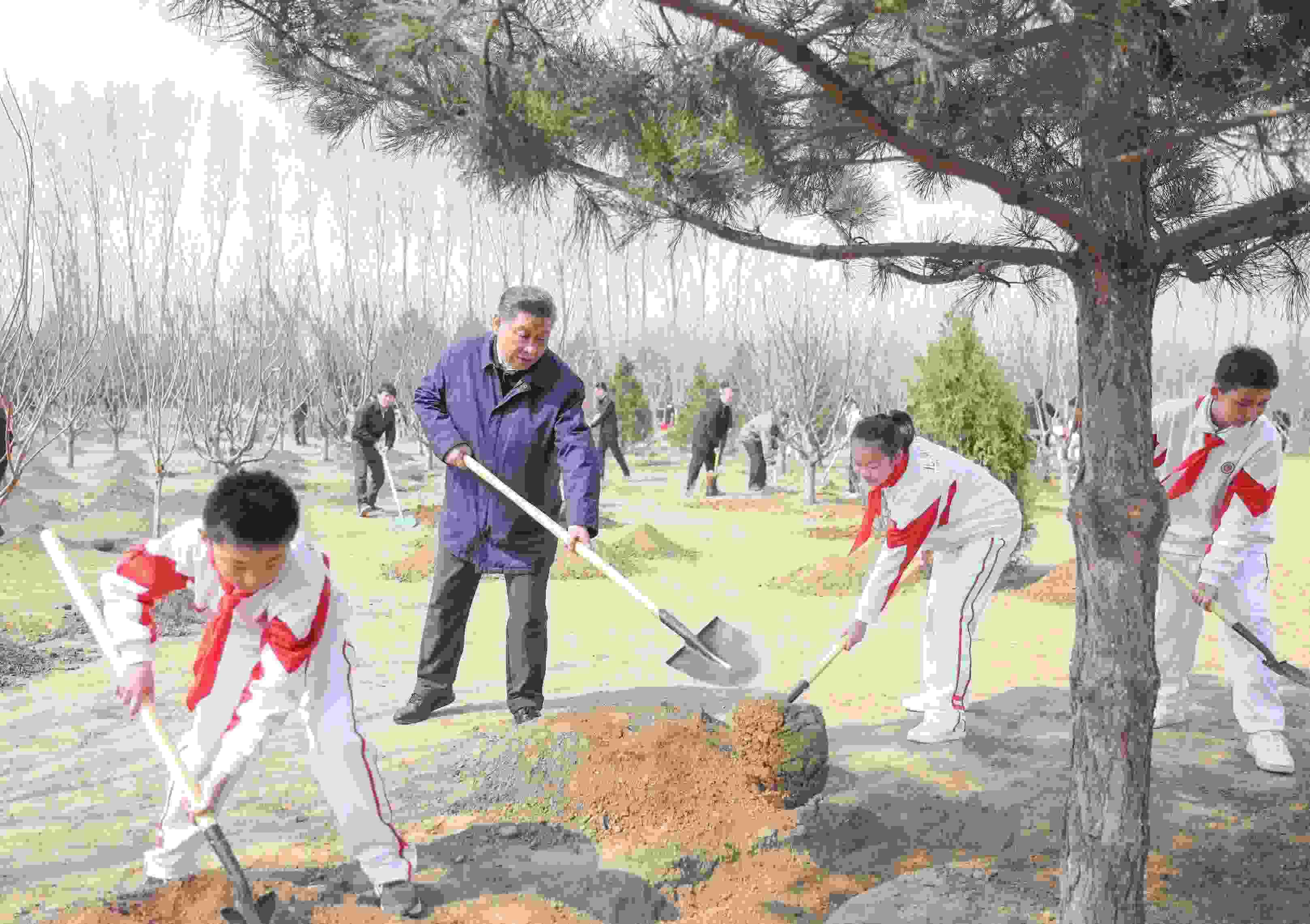 2024年4月3日，習(xí)近平總書記來到北京市通州區(qū)潞城鎮(zhèn)參加首都義務(wù)植樹活動(dòng)。