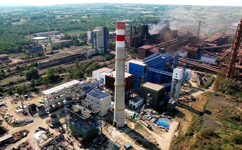 這是2021年8月16日拍攝的河鋼集團(tuán)塞爾維亞斯梅代雷沃鋼廠。