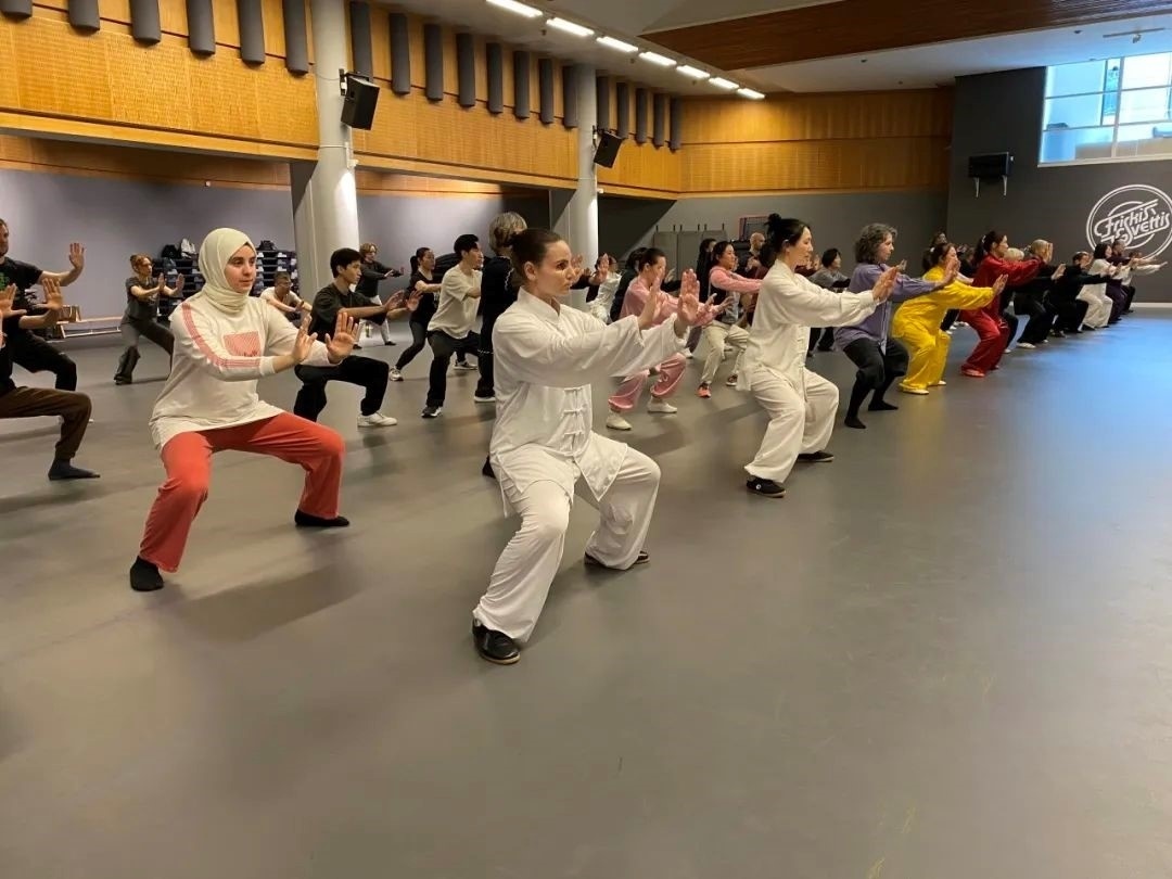 培訓(xùn)班學(xué)員學(xué)習(xí)太極拳。斯德哥爾摩中國文化中心供圖