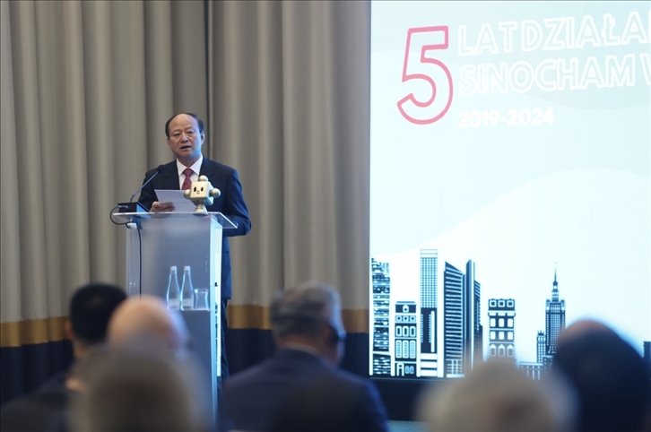 中國(guó)貿(mào)促會(huì)副會(huì)長(zhǎng)陳建安致辭。中國(guó)貿(mào)促會(huì)駐波蘭代表處供圖