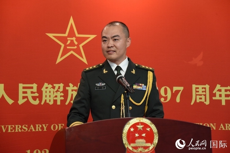 中國駐瑞典大使館副武官李珂致辭。人民網(wǎng)記者 殷淼攝