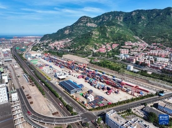 這是6月26日拍攝的中哈連云港物流合作基地（無人機照片）。新華社記者 季春鵬 攝