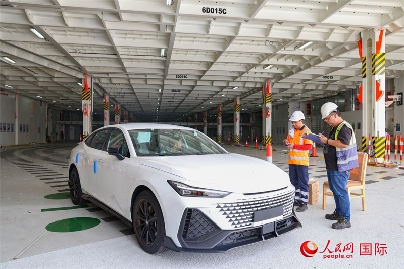 工人正在進(jìn)行卸車作業(yè)。人民網(wǎng)記者 任皓宇攝