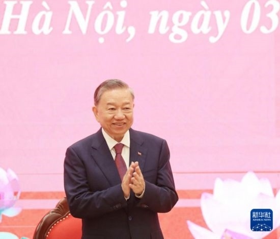 8月3日，在越南河內(nèi)，蘇林出席新聞發(fā)布會(huì)。新華社/越通社