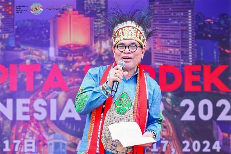 印尼駐華大使周浩黎致開幕詞。印尼駐華使館供圖