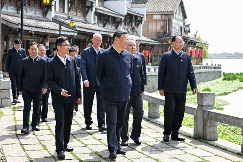 2024年3月19日，習近平總書記在湖南常德河街考察。