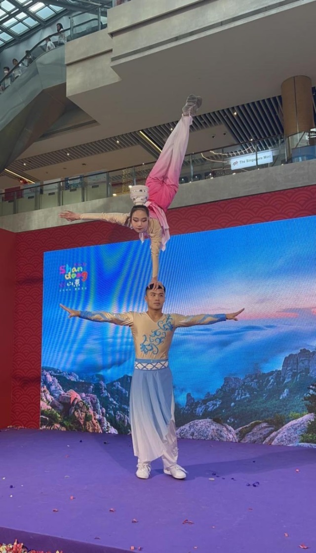 來自中國和新加坡的藝術(shù)團(tuán)體聯(lián)袂表演了歌舞、器樂、武術(shù)、雜技等多種形式的文藝節(jié)目?；顒?dòng)主辦方供圖