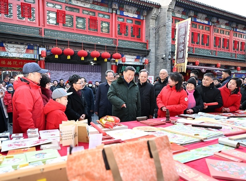 2024年2月1日，習(xí)近平總書記在天津古文化街考察。