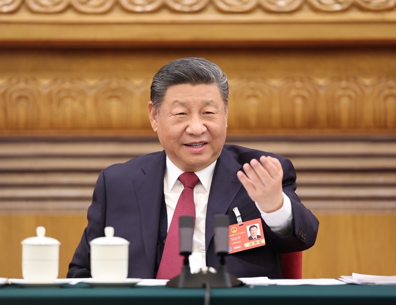 2025年3月5日下午，習(xí)近平總書記參加他所在的十四屆全國(guó)人大三次會(huì)議江蘇代表團(tuán)審議。
