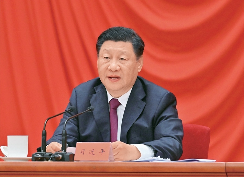 2022年5月10日，慶祝中國共產(chǎn)主義青年團成立100周年大會在北京人民大會堂隆重舉行。中共中央總書記、國家主席、中央軍委主席習(xí)近平在大會上發(fā)表重要講話。 新華社記者 岳月偉/攝