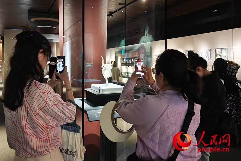 觀眾在故宮博物院參觀展覽。人民網(wǎng)記者 韋衍行攝