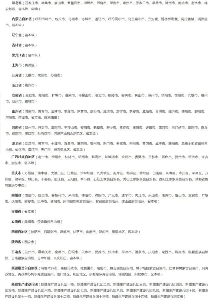 截至5月8日已開(kāi)通醫(yī)保個(gè)賬跨省共濟(jì)的統(tǒng)籌區(qū)。（國(guó)家醫(yī)保局官網(wǎng)截圖）