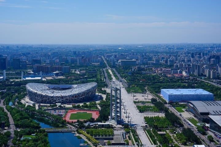 這是位于北京中軸線延長(zhǎng)線上的北京奧林匹克公園（2024年7月17日攝）。