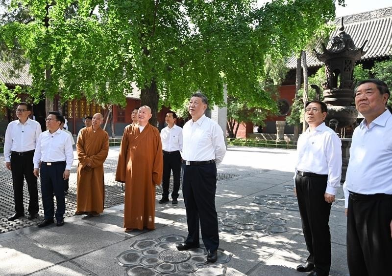 △2025年5月19日，習(xí)近平總書記在河南洛陽白馬寺考察。